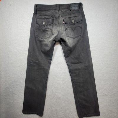 Levis Jeans 514 Men 33x32 Black Denim Back Flap Pockets Slim Straight 