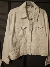 M&S Women's Ivory Denim Jacket Size 22