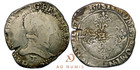 France - Henri III - demi franc 1577 T Nantes col plat argent - Dy.1131 monnaie