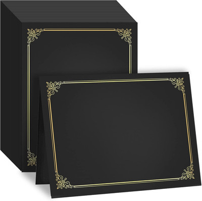 50 Packs Black Certificate Holders - Diploma Holders, Certificate Covers with Go