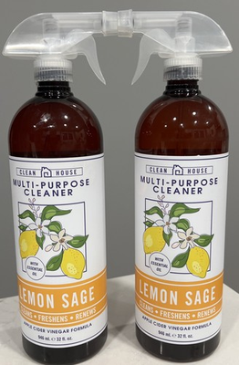 #ad 2 Pack CLEAN HOUSE LEMON SAGE Kitchen Odor Deodorizer Cleaner Freshen Renew $42.95