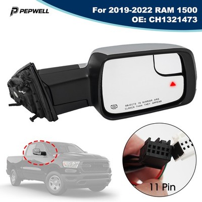 Mirror For 2019-2022 Ram 1500 Right Power Heated Power Fold Turn Signal Chrome
