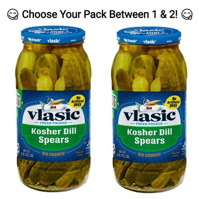  Choose Your Pack Vlasic Kosher Dill Pickle Spears, Keto Friendly, 80 fl. oz.