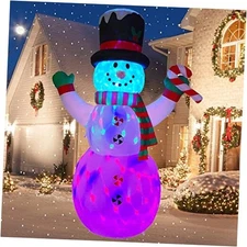 8FT Inflatable Snowman Christmas Outdoor Yard Decorations Outside Rectangular