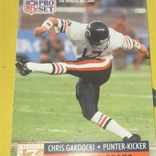 Pro Set 1991 Chris Gardocki Rookie #807 Chicago Bears NFL 3rd Round Draft Card