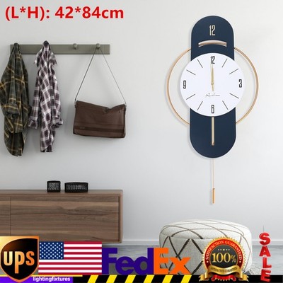 Wall-mounted Clock 3D Three-dimensional Scale Gray-Blue 16.54*33.07in Home Decor