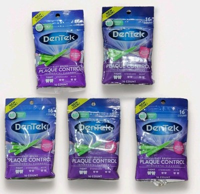 Dentek Easy Brush Fresh Mint Tight Interdental Cleaners 5 Packs of 16