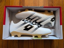 Lotto Maestro 300 V FG Soccer Cleats - White/Black/Gold Men's Size 8 BRAND NEW