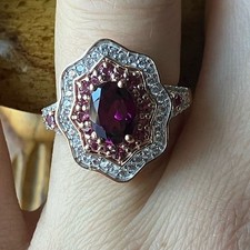 Natural Tanzanian Wine Garnet Sterling Silver Ring Size 6