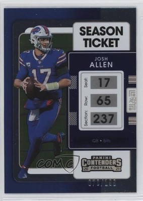 2021 Panini Contenders Playoff Ticket 70/199 Josh Allen #10 8e3