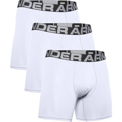 Under Armour 1363617 Charged Cotton 6'' Boxerjock (3 Pack), White, 3X-Large