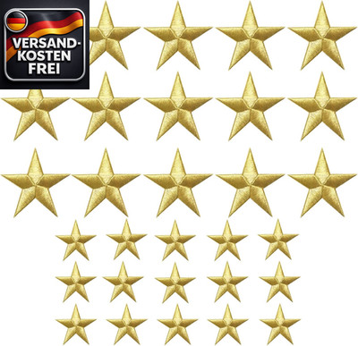 Goldene Stern-Patches zum Aufbügeln & Nähen 30 Stück für Dekorieren Reparieren