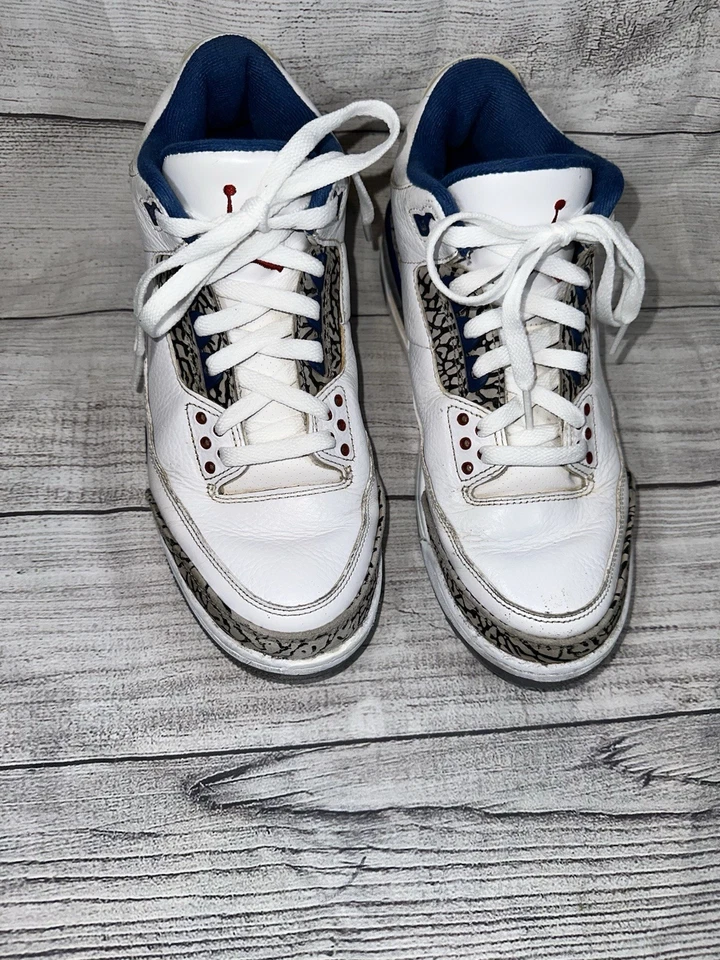 Размер 9,5 - Jordan 3 ретро оригинальный средний истинно синий - Изображение 3 из 4