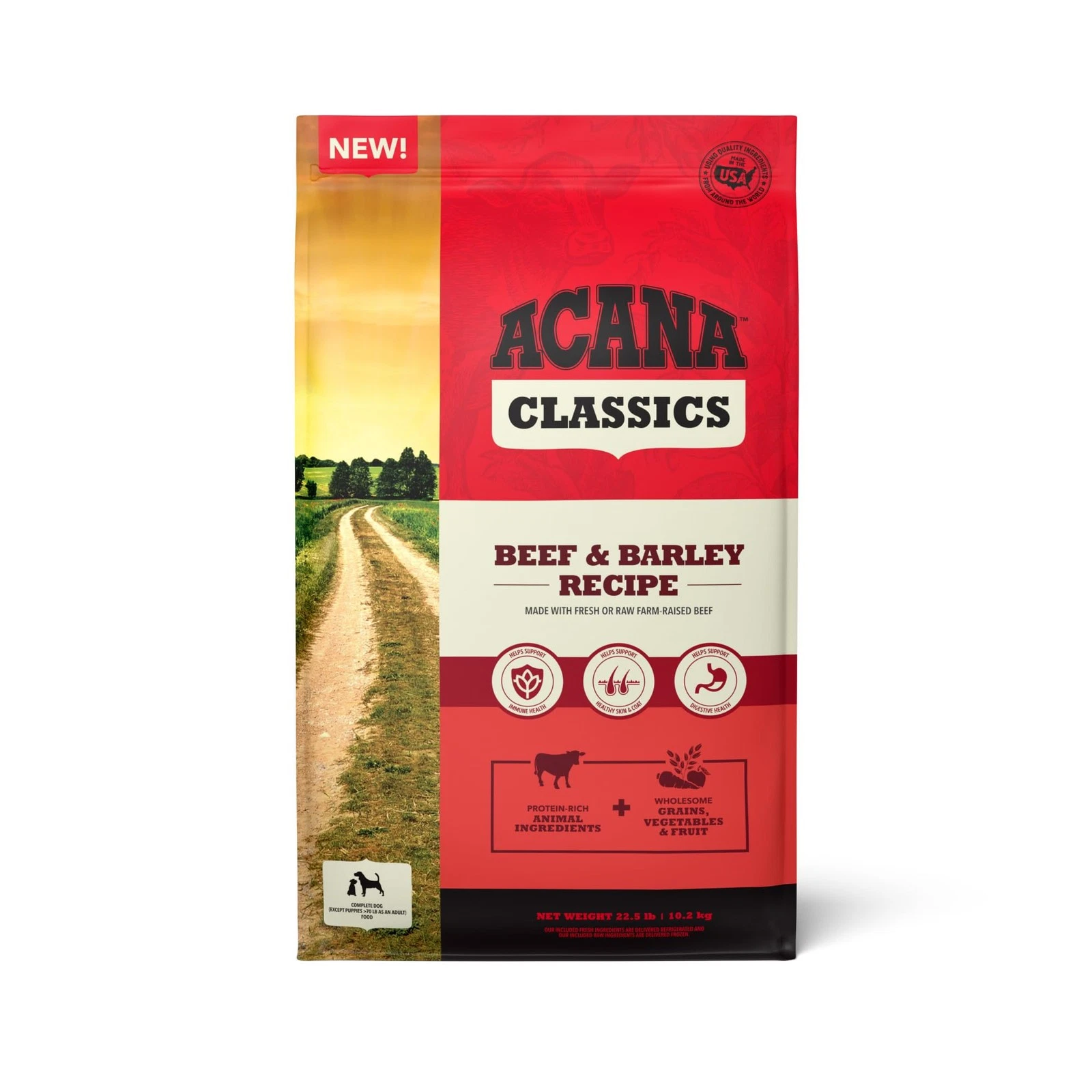 ACANA Classics Beef and Barley Recipe Dry Dog Food 22.5 Pounds Nutritious Kibble
