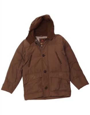 PEUTEREY wattierte Herrenjacke mit Kapuze UK 38 mittelbraun Baumwolle DN01