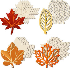 80 Pieces Unfinished Wood Cutouts Maple Leaves Wooden Crafts Fall Leaves Shape C