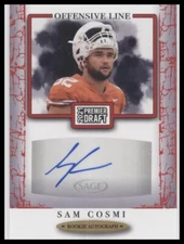 #A176 Sam Cosmi 2021 SAGE Premier Draft Auto Autographs Red