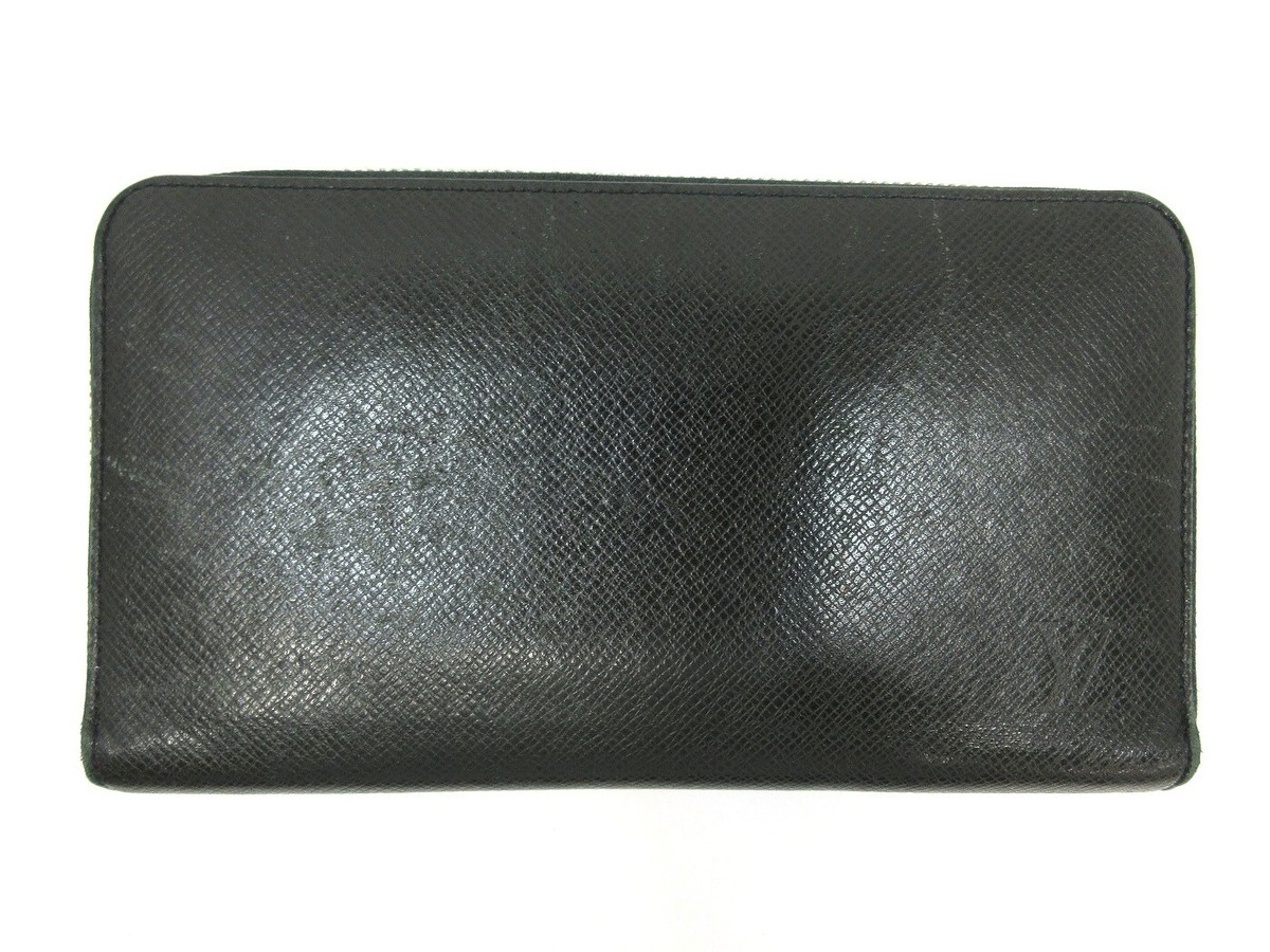 Authentic Louis Vuitton Taiga Zippy Organizer NM M30056 Noir