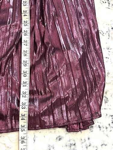 Nasty Gal Skirt Purple Shimmer Metallic Pleated Flare Midi Party Cocktail 10 M - Picture 10 of 10