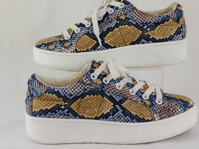 Steve Madden Bertie Faux Snakeskin Platform Sneakers Women's 8 M 