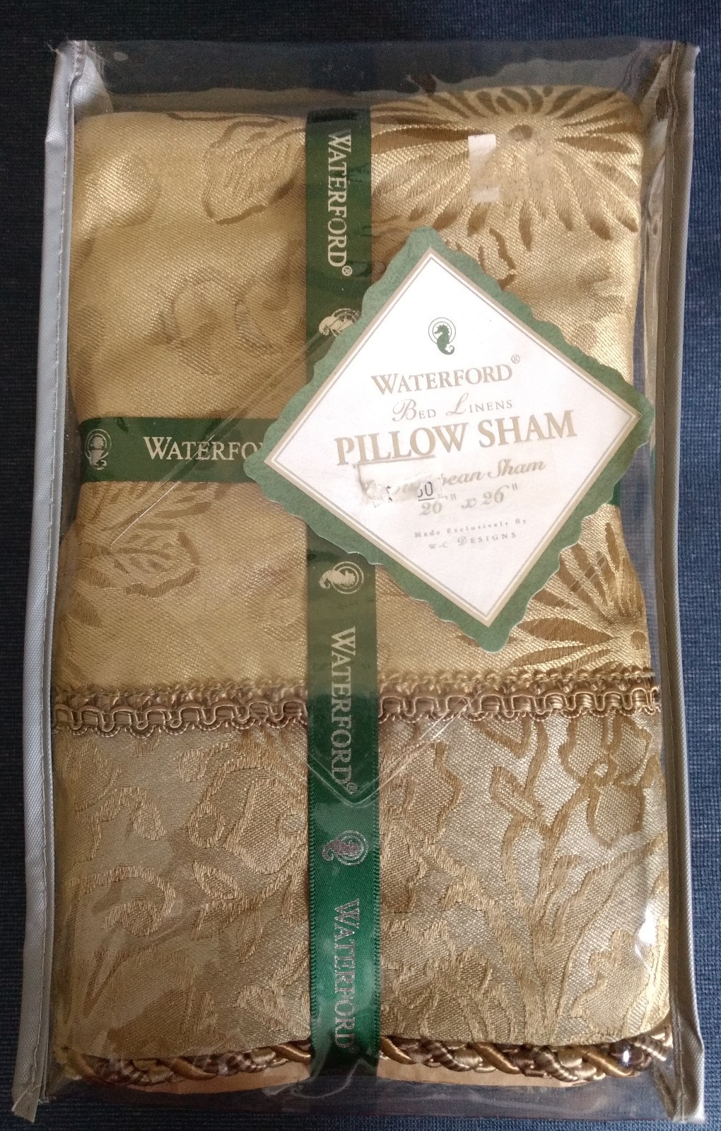 Waterford Bed Linens “FOXFORD” PILLOW SHAM Euro 26" x 26" New