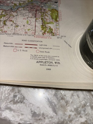 RARE! Lot of 12 1955 /54 U.S. Dept. of Interior geological survey maps Wisconsin - Picture 2 of 21