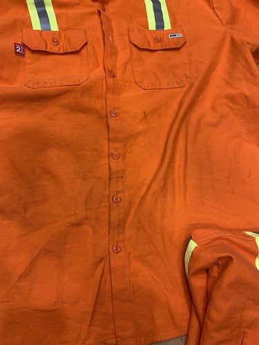 REED FR Orange Long Sleeve 2112 HRC 2 Reflective Safety Shirt SZ 4XL EUC Lot - Picture 6 of 11