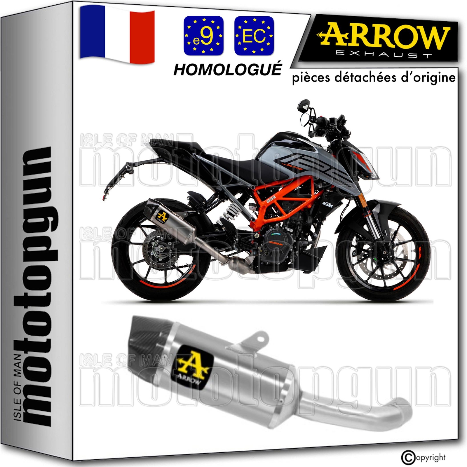 Echappement Arrow Indy-Race KTM Duke 125 2022 homologue ameliorant le couple