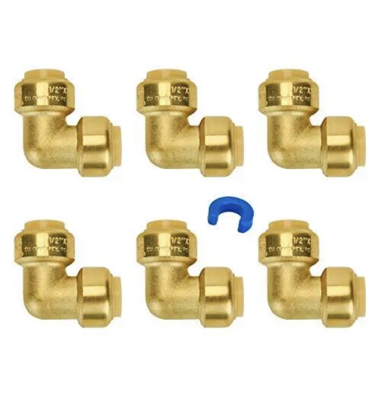 Push-to-Connect Plumbing Fittings 1/2-Inch 6-Pack PushFit 90-Degree ...