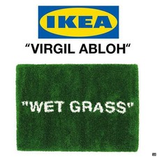 off white ikea wet grass