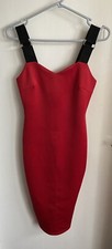 AX Paris Red Bodycon Dress Size 8 Knee Length Sweetheart Neckline