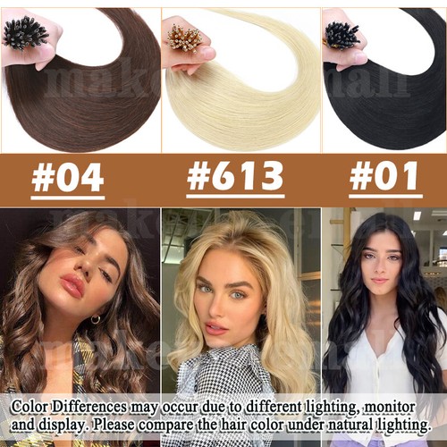 AAAAA+ Thick 1G Nano Ring Tip Russian Remy Human Hair Extensions 200G Full Head - Picture 4 of 46