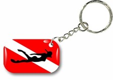 Keychain Car Motorcycle House Flag Scuba Diving Diver R1