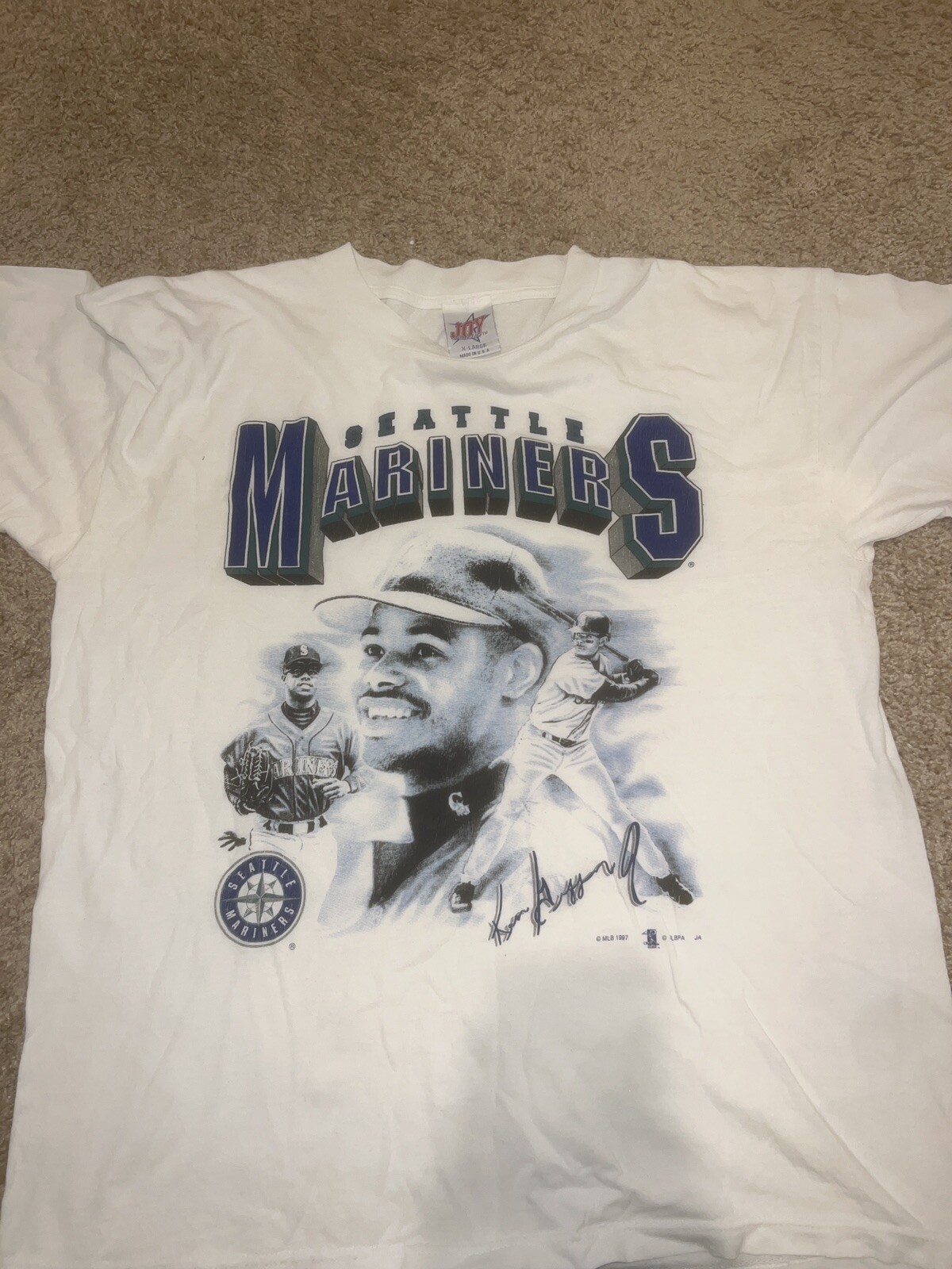 FILA T shirt vintage Seattle Mariners Row 1997 made in USA Griffey Buhner Martinez XL