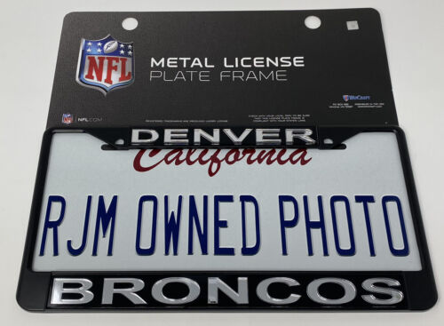 ⭐️⭐️⭐️⭐️⭐️ DENVER BRONCOS NFL AUTHENTIC METAL LICENSE PLATE FRAME BEST GIFT  - Photo 1 sur 4