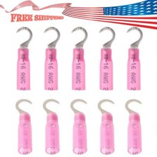 Red 22-16AWG Heat Shrink Wire Connectors Electrical 10 Hook Terminals 200-50PCS