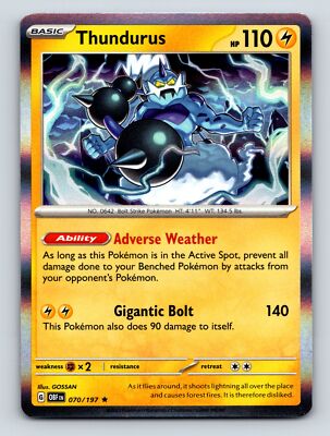 Basic Thundurus HP 110 Adverse Weather Ability Gigantic Bolt Rarity Yellow