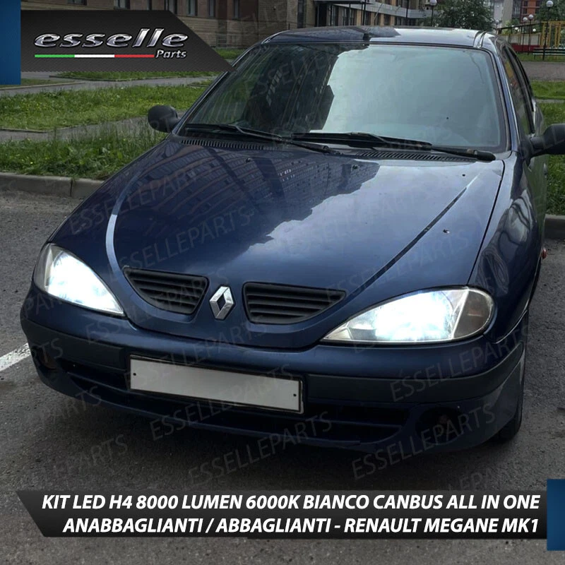 KIT FULL LED PER RENAULT MEGANE MK1 LAMPADE LED H4 6000K BIANCO NO AVARIA LUCI - Immagine 3 di 4