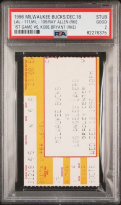 1996 KOBE BRYANT ROOKIE YEAR 1ST GAME VS RAY ALLEN RIVALRY TICKET 