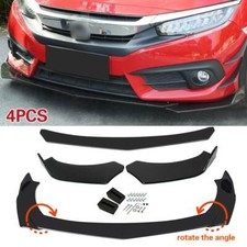 4pcs Universal Car Glossy Black Front Bumper Lip Chin Spoiler Splitter Body Kit