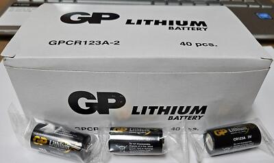LOT OF 40 NEW CR123A-2 3V BATTERIES ! GP   G