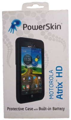 Powerskin, Protective Cover, With Built-in Battery, Black, For Motorola Atrix HD