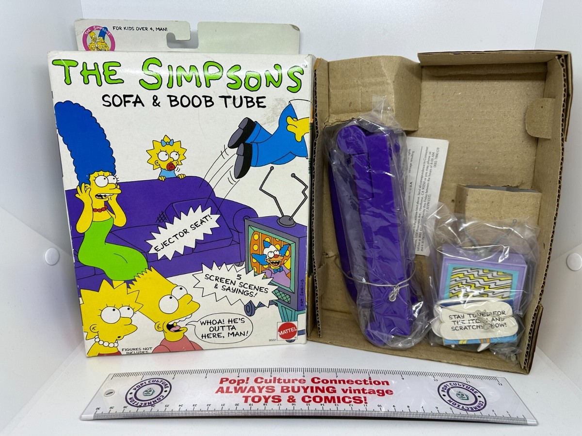 Vintage 1990 Mattel The Simpsons Sofa And Boob Tube Unused In The