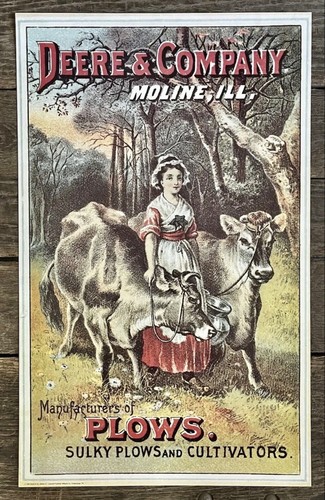 DEERE & COMPANY Moline, IL, Plows & Cultivators John Deere Poster, 25” x 15.5”