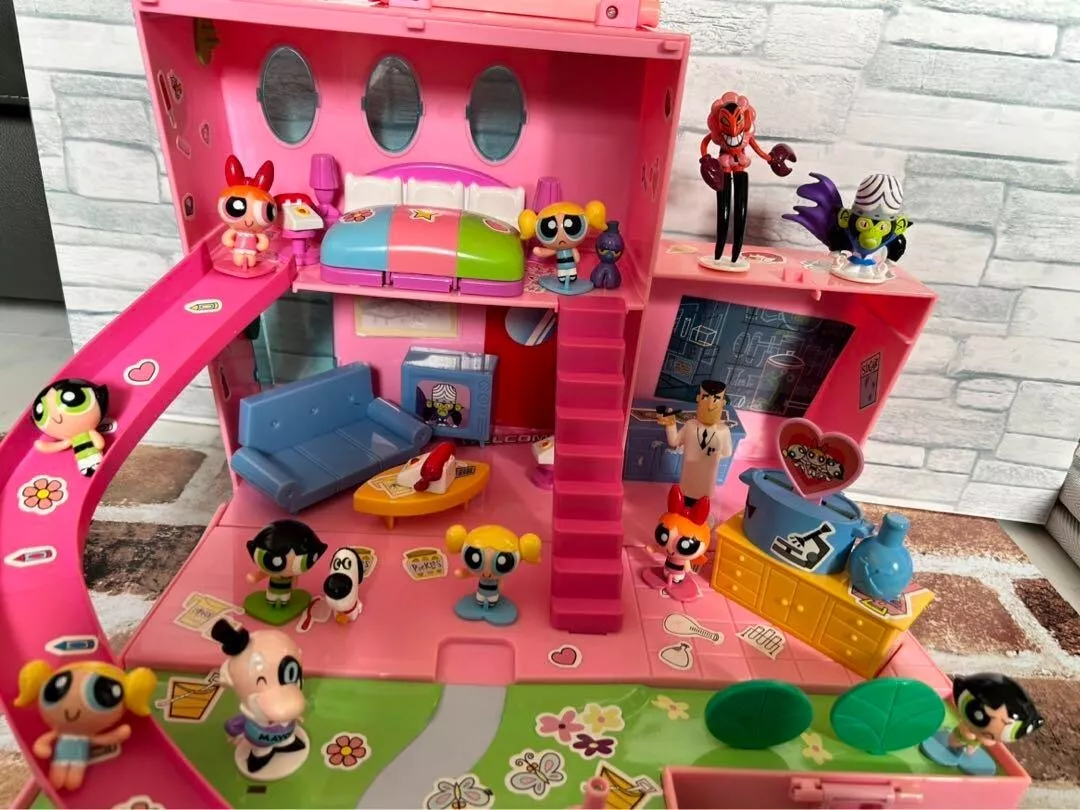 THE POWERPUFF GIRLS Lovely House Figure Set W Box SEGA TOYS Japan