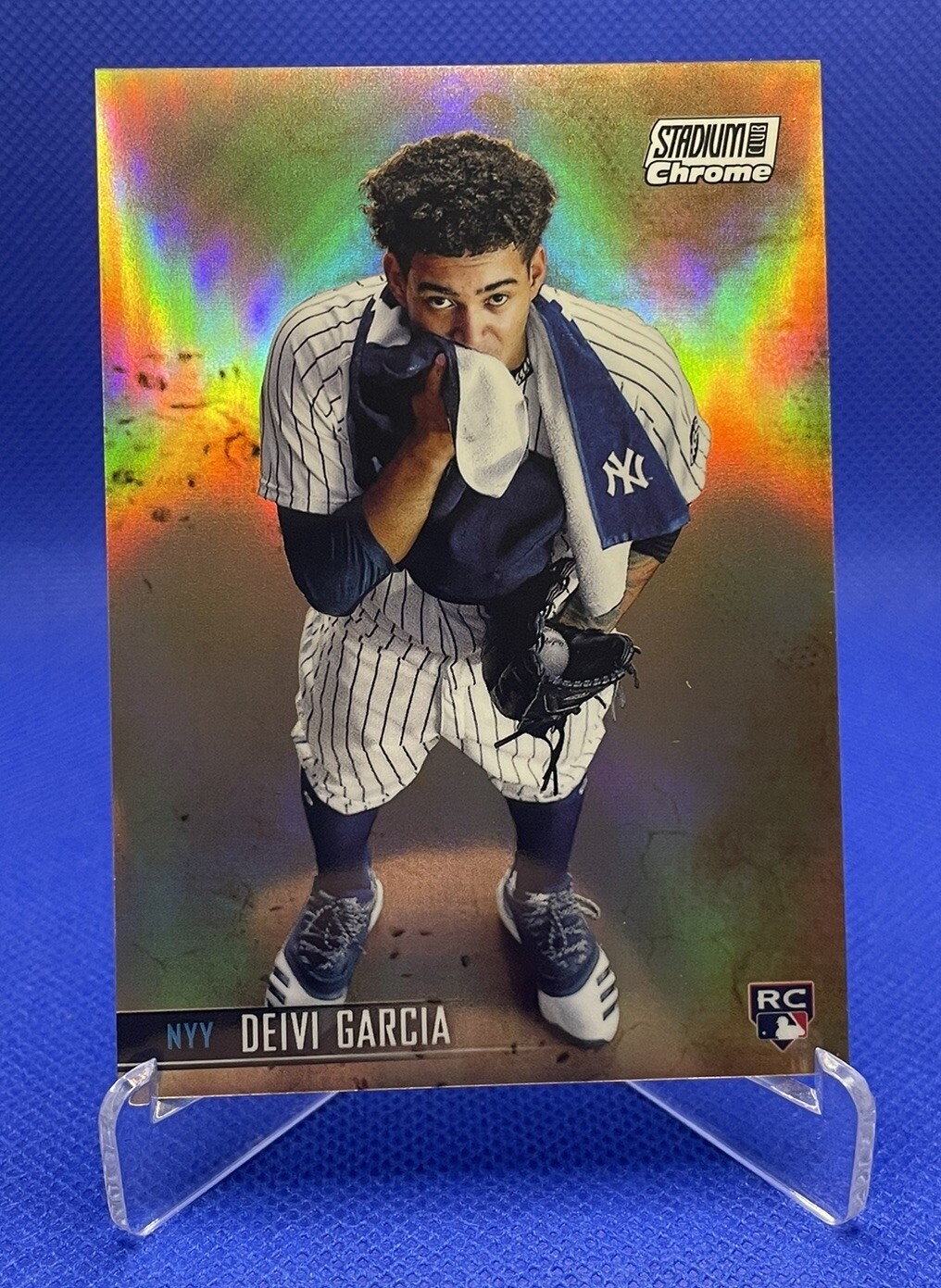 2021 Topps Stadium Club Chrome #140 Deivi Garcia Yankees Refractor Rookie SP