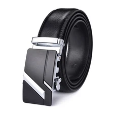 Men's Luxury Leather Belt Automatic Buckle Belt Ratchet Strap Jeans Dress Gift