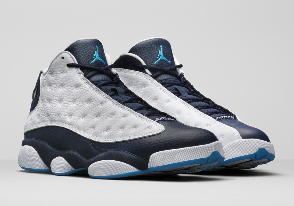 retro 13 white and blue