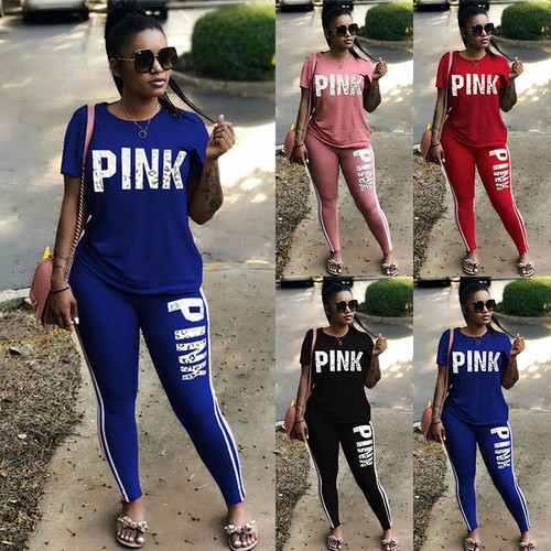 Women Print Sport Clothes Set Casual 
