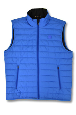 Brooks Brothers Men's Blue Black Reversible Down Vest Jacket, Medium M 8314-4